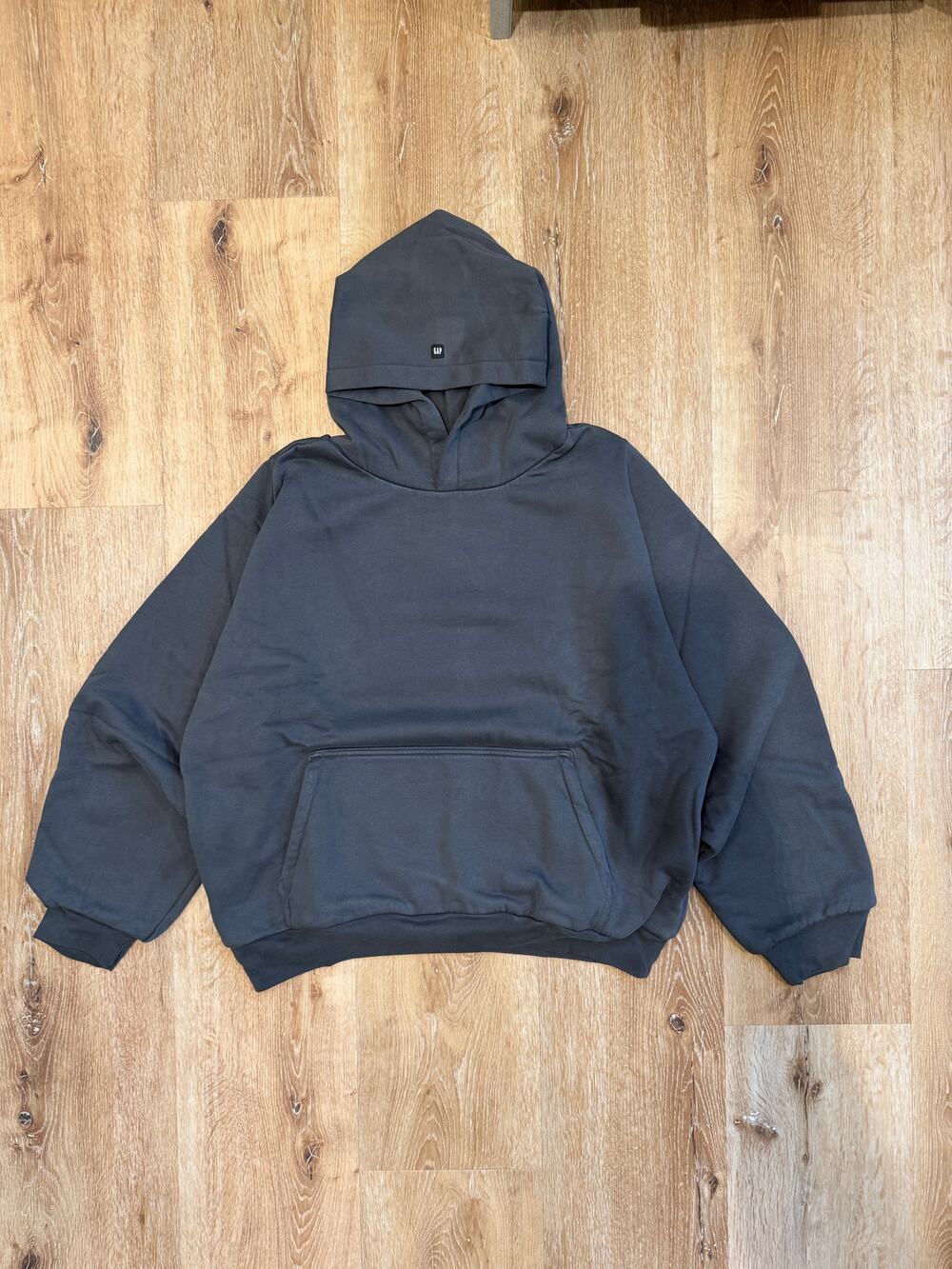 Copied - Yeezy Gap Logo 55 Shrunken Pullover Hoodie Dark Gray Oversized Boxy 2XL